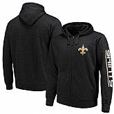 Men's New Orleans Saints G III Sports by Carl Banks Post Route Full Zip Hoodie Charcoal,baseball caps,new era cap wholesale,wholesale hats